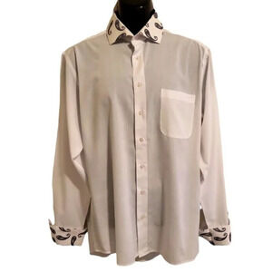 Men's Button Up Shirt by Karl Knox Wht2 (size 16.5 36/37)